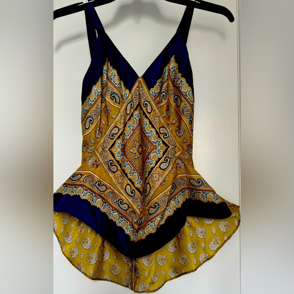 Silk paisley  tank  in sophisticated multi colors